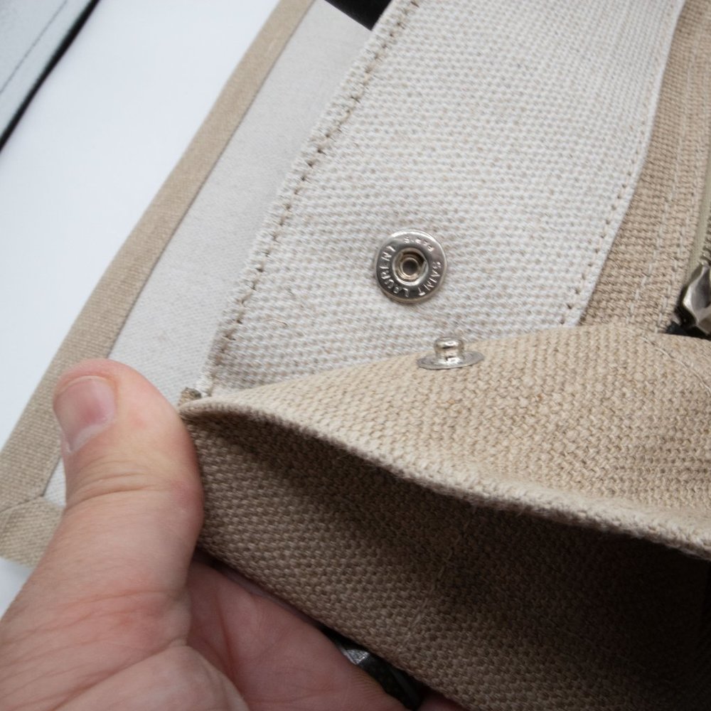 Saint Laurent Rive Gauche Linen & Leather Tote - Picture 5 of 6